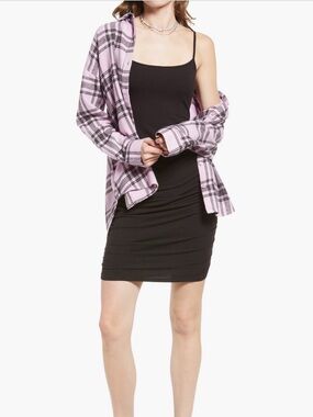 bp Black Ruched Cami Mini Dress